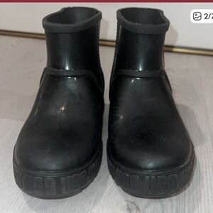 UGG Black Rubber Ankle Rain Boots size 2
